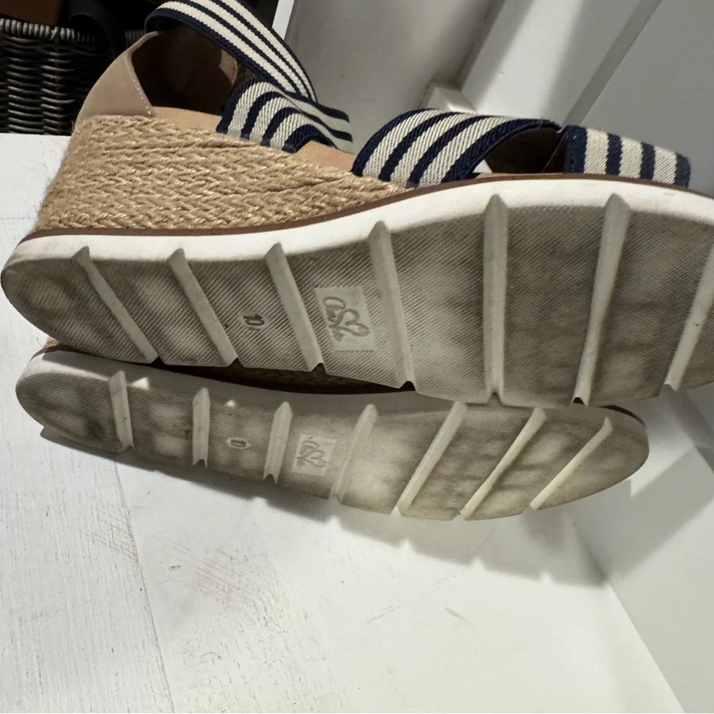 Mia Amore Haiku Navy Striped Wedge Sandal - Picture 6 of 6